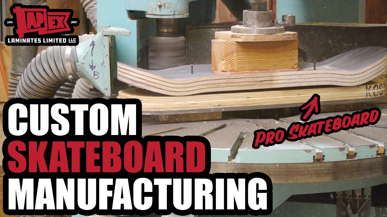 Skateboard Manufacturing // Pressing, Shaping, Sanding & Finishing