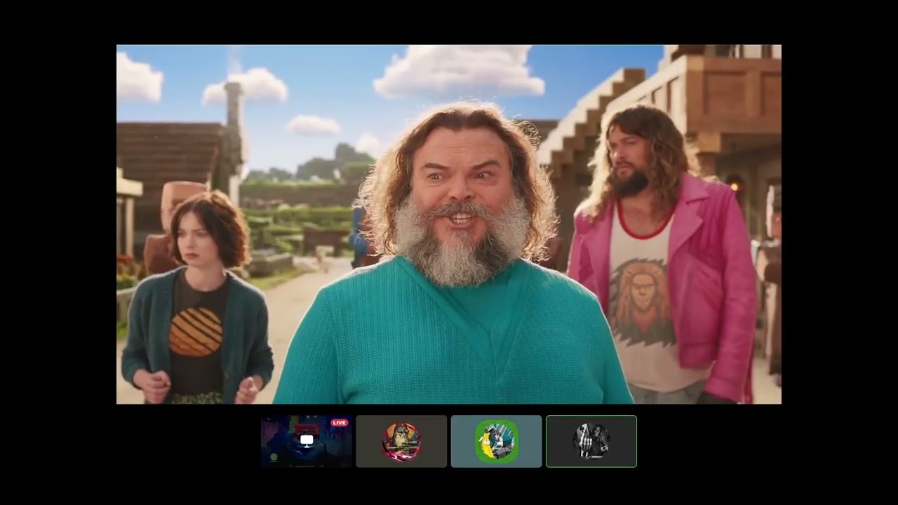Watching the Minecraft movie while making a zoo.