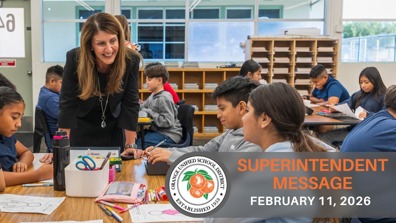 Обращение суперинтенданта школьного округа Ориндж — 11 февраля 2026 г.
