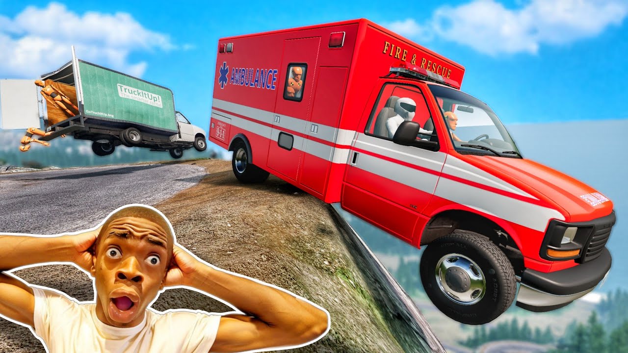 Скорая помощь против скалистых дорог 😱 - [BeamNG.Drive]