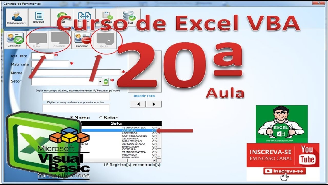 Curso de Excel VBA | Programando os botões Editar e Cancelar | Lógica do Programador