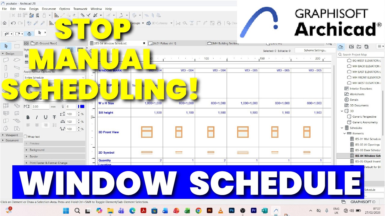 Window Schedules Made Simple in ArchiCAD  Full Tutorial!