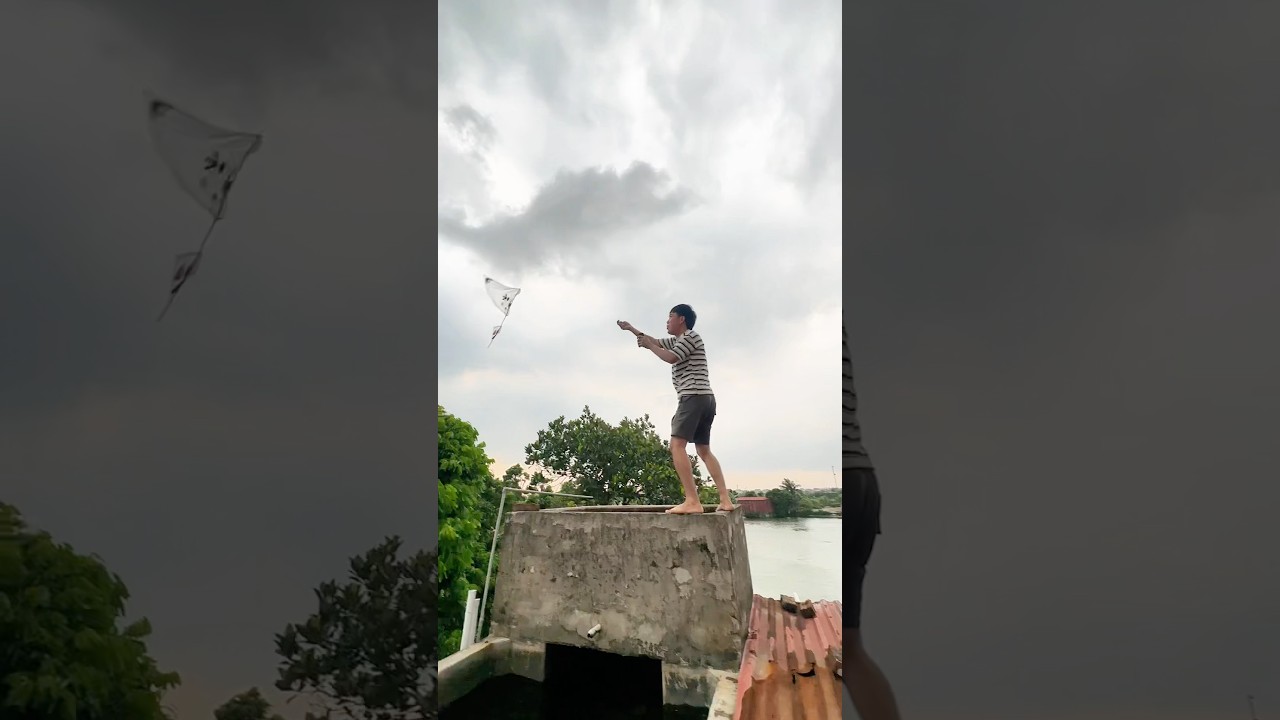 Thả diều ng&agrave;y gi&oacute; b&atilde;o to nhất lịch sử v&agrave; c&aacute;i kết đứt d&acirc;y #challenge #funny #shortvideo