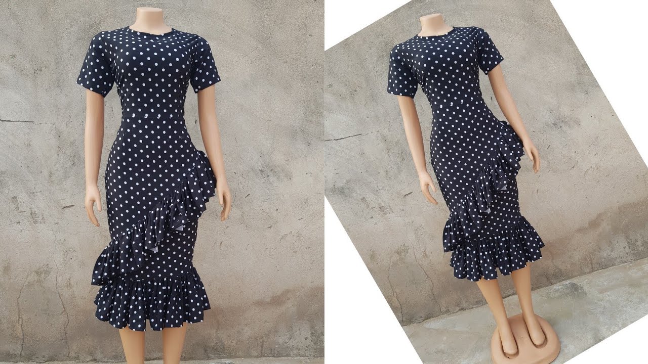 HOW TO: cut and sew a pencil dress with asymmetric gathered ruffle