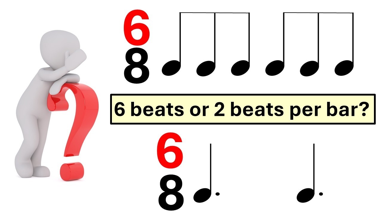 6 quaver beats or 2 dotted crotchet beats? 6/8 time signature - music theory for beginners