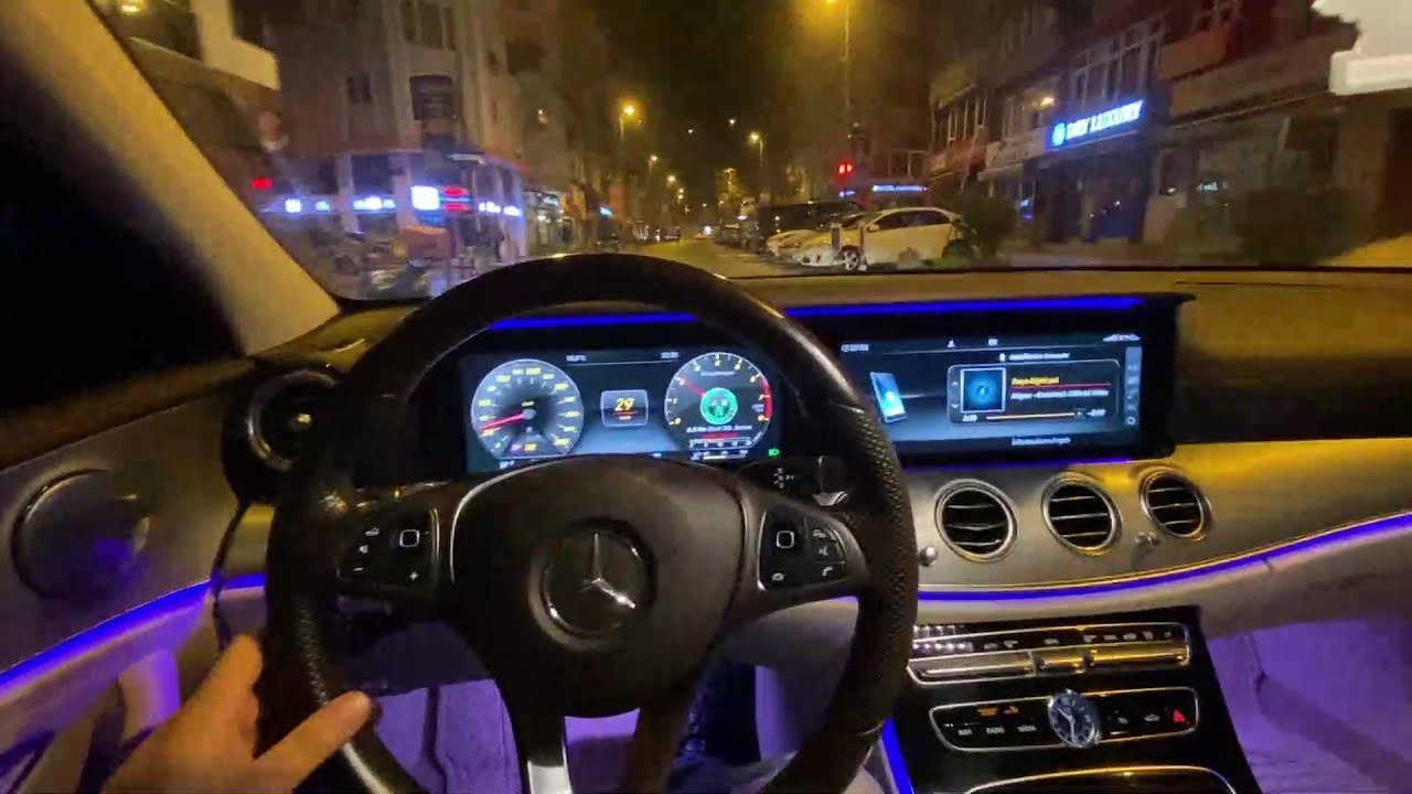 MERCEDES BENZ E180 AMG İNCELEME | GECE SÜRÜŞ | GECE İÇ AMBİYANS | YAKIT TÜKETİMİ 0-100 HIZLANMA