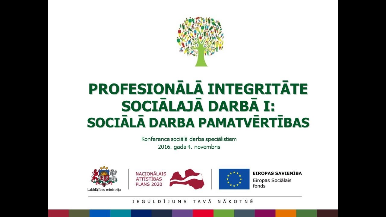 Profesionālā  integritāte sociālajā darbā I: Sociālā darba pamatvērtības. 1. daļa