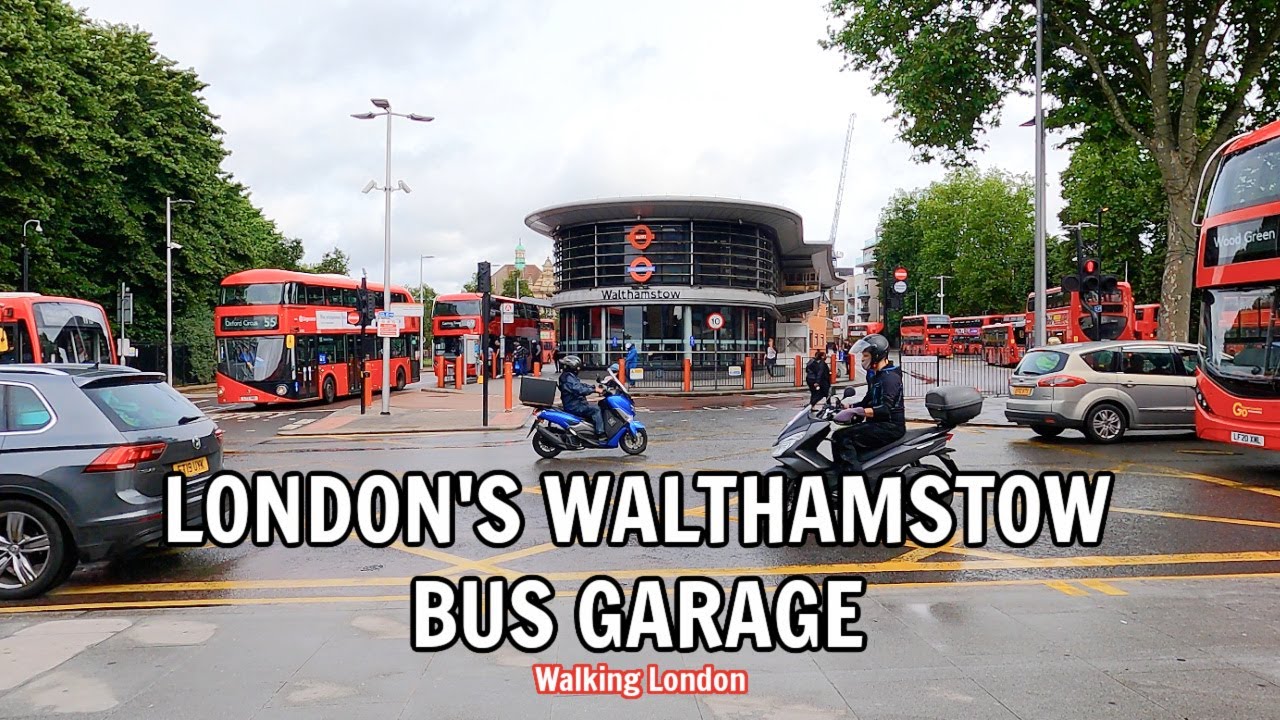 Walthamstow Bus Garage after Light Rain - Walking London