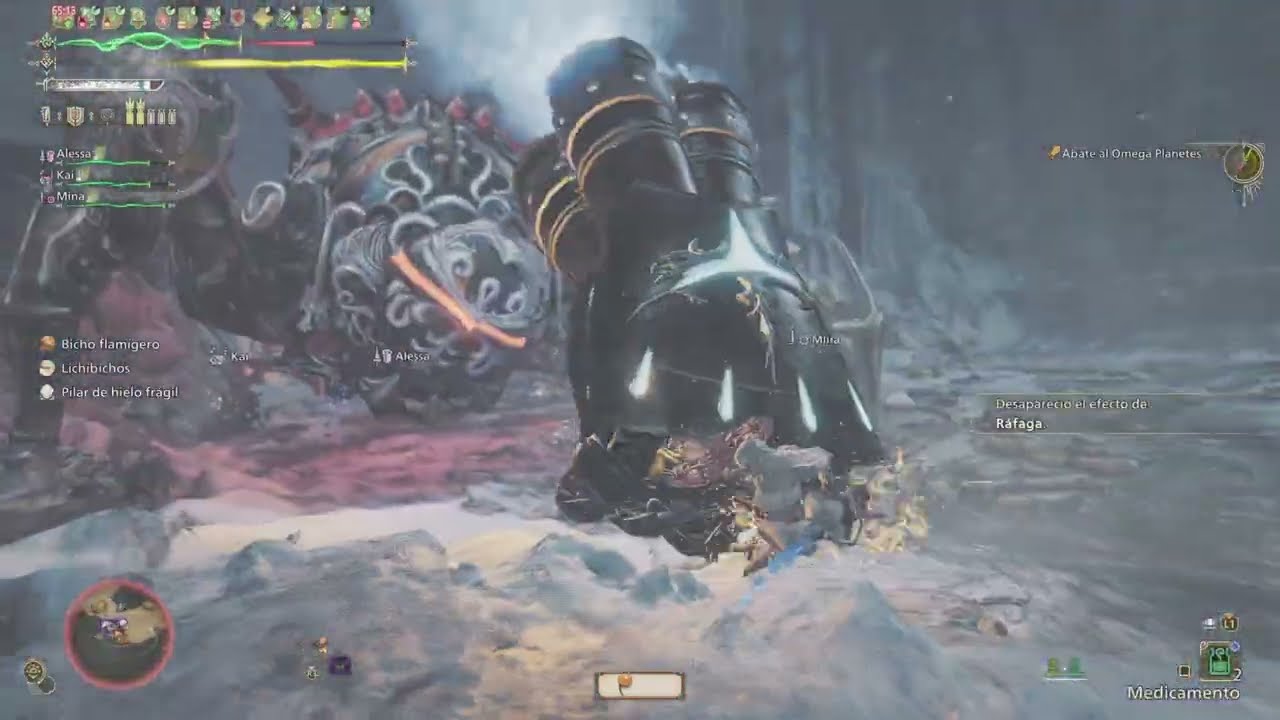 Hacha cargada vs omega (monster hunter wilds)