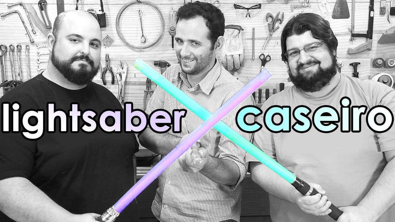 Como fazer um SABRE DE LUZ caseiro ft. Jovem Nerd e Azaghal  🔵Manual do Mundo