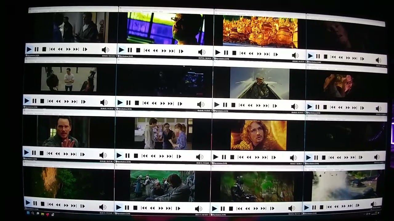 16 film 4K in contemporanea su monitor 8K (DELL UP3218K)!