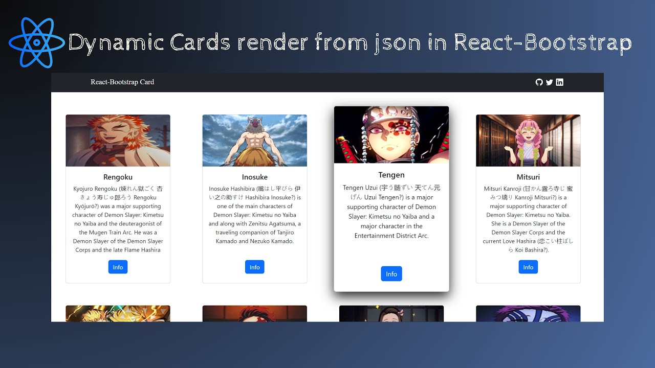 Cards with React, Bootstrap, and JSON  | Use images & links from array of objects.