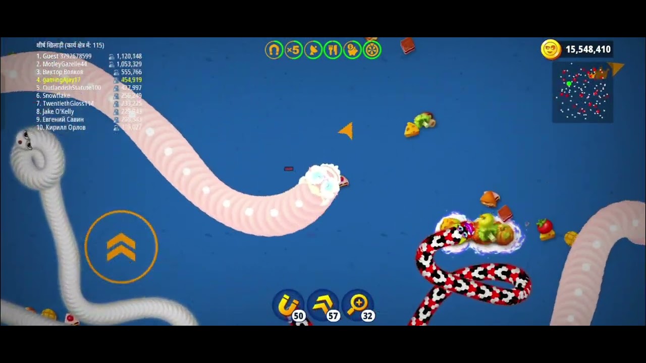 • Worm Zone :  On fire Red Dragon 🐍🐍| Epic Gameplay #wormszone | 