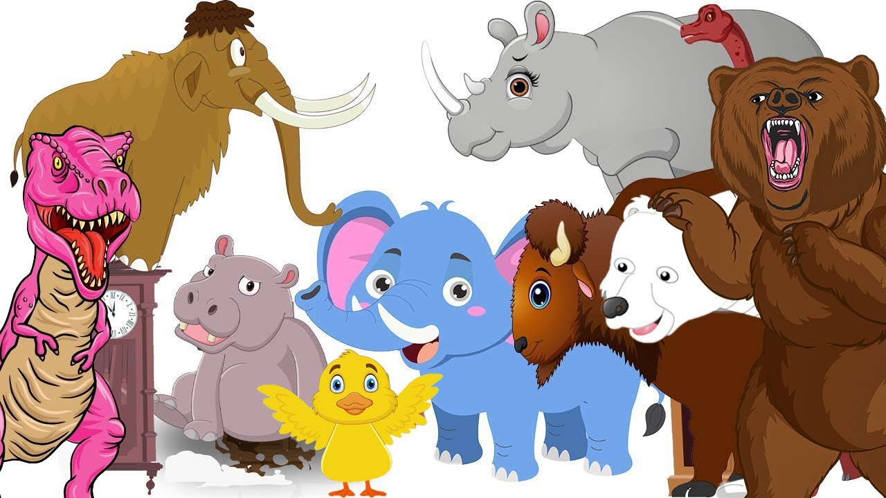 Hickory Dickory Dock  Elephants, Polar Bear, Buffalo, Rhinoceros, Brachiosaurus, Hippo + More Songs
