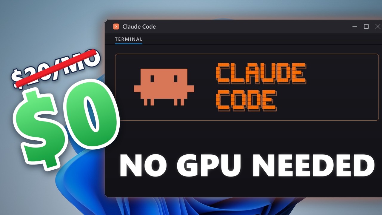 Run Claude Code for FREE on Windows 11 &mdash; No GPU Needed (2026)