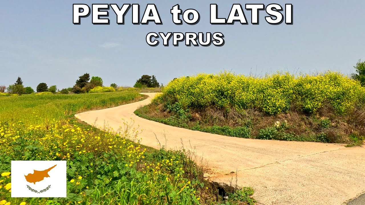 DRIVING from PEYIA *PEGEIA* to LATCHI *LATSI* in CYPRUS (FRONT & SIDE VIEWS) * 4K (60fps)