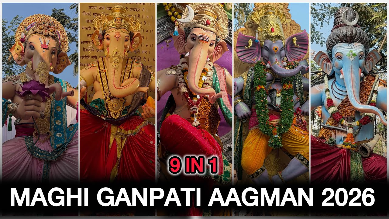 Mumbai’s Maghi Ganpati Aagman 2026😍Charkop Cha Samrat & Chintamani😱Maghi Ganpati Aagman Sohala 2026