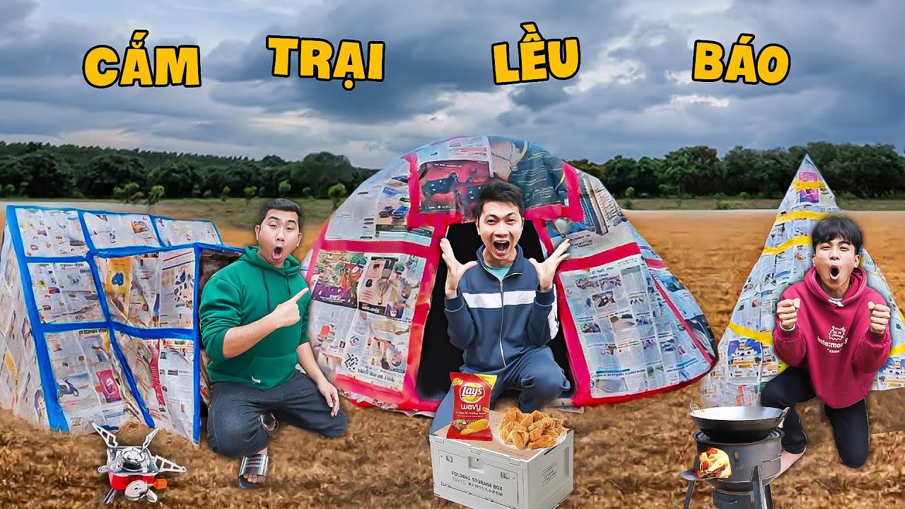 Gấu Đỏ TV -Thử Thách Cắm Trại Lều Báo 1 Sao Với Lều Báo 5 Sao - Lều Nào Đẹp Nhất?