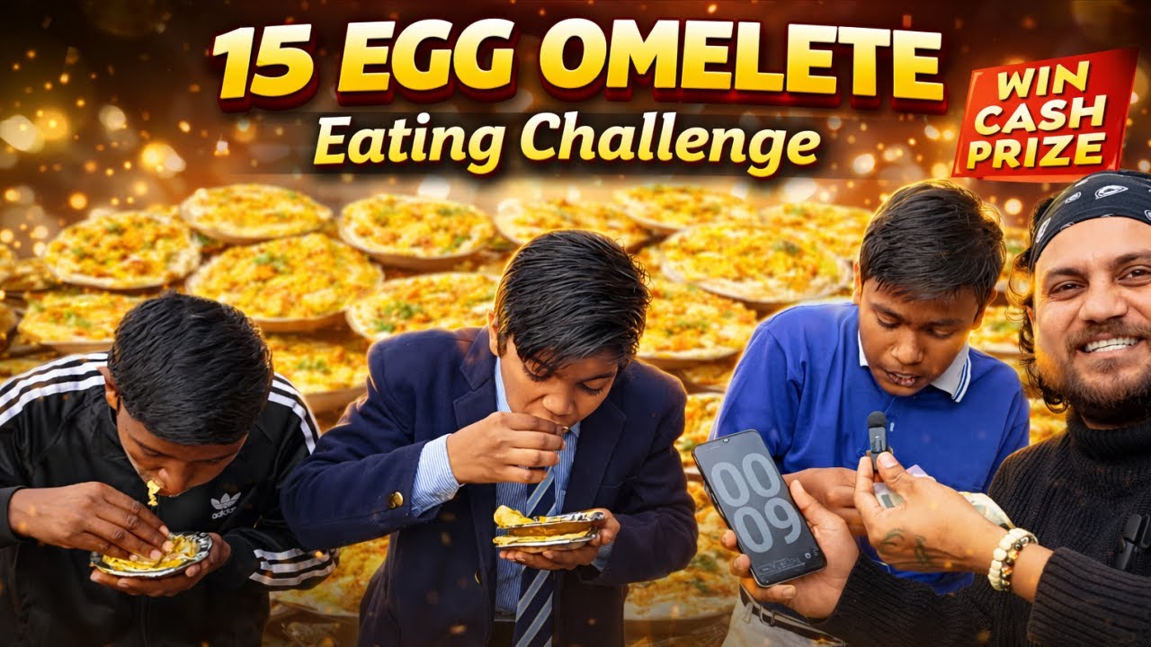 Egg Omelete Challenge | 3 Kids vs 15 Omelettes 😱 | Fun Eating Challenge