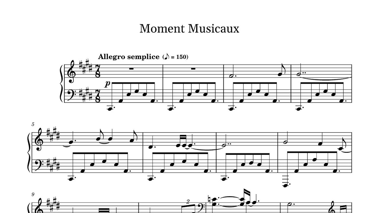 Moment Musicaux in C-sharp minor - Allegro semplice - original composition