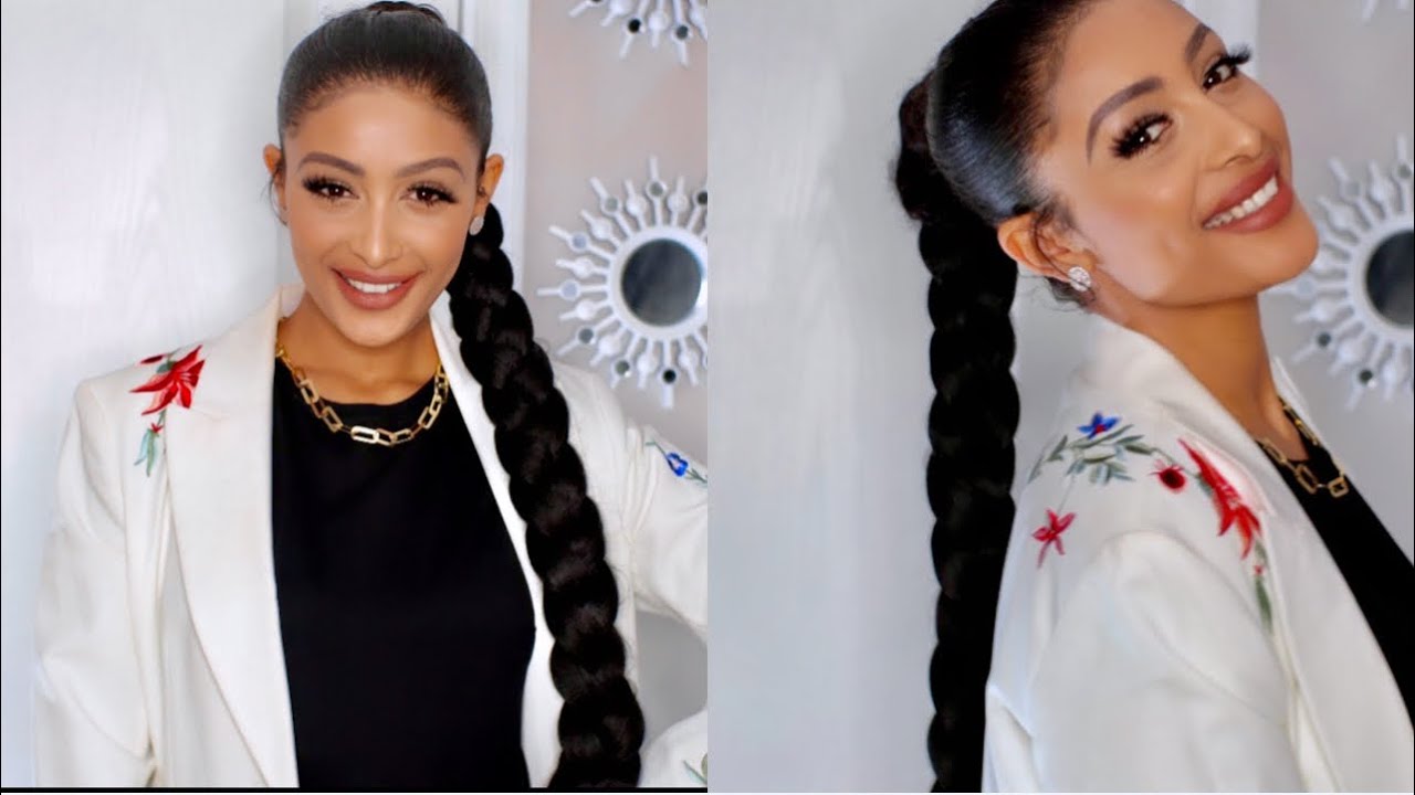 የዚህን የፀጉር እስታይል አስራር  | SLEEK JUMBO BRAIDED PONYTAIL