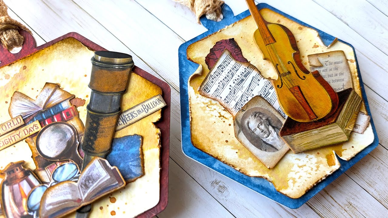 Vintage Tags & Keepsake Box - Vintage Library Paper Pack - Stamperia