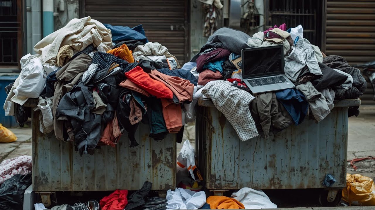 ¡ WOW VEAN CUÁNTAS ROPAS, BOLSOS ORDENADOR PORTÁTIL EN LA BASURA!