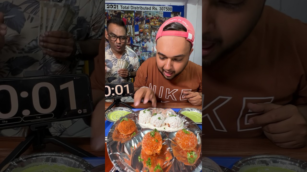 Eat 6 Momos in 2 minutes 😳😳 Get ₹11,000 cash prize 🤑🤑 #shorts