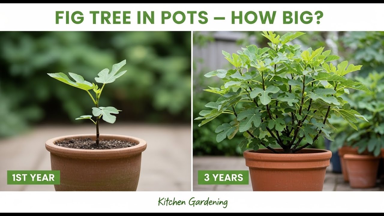 How Big Do Fig Trees Grow in Pots? 🌱 | 3 Years in Same Pot | Kitchen Gardening