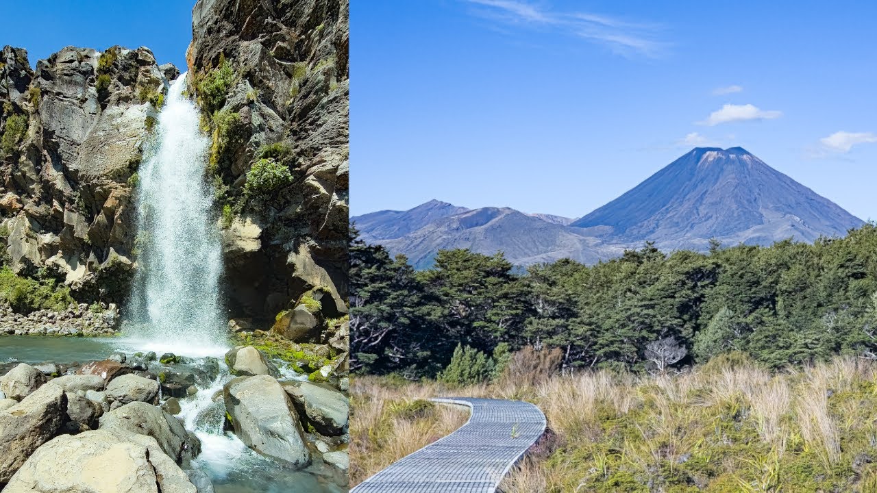 Waterfalls, Nature and Mount Doom [Tongariro National Park, Aotearoa, New Zealand]