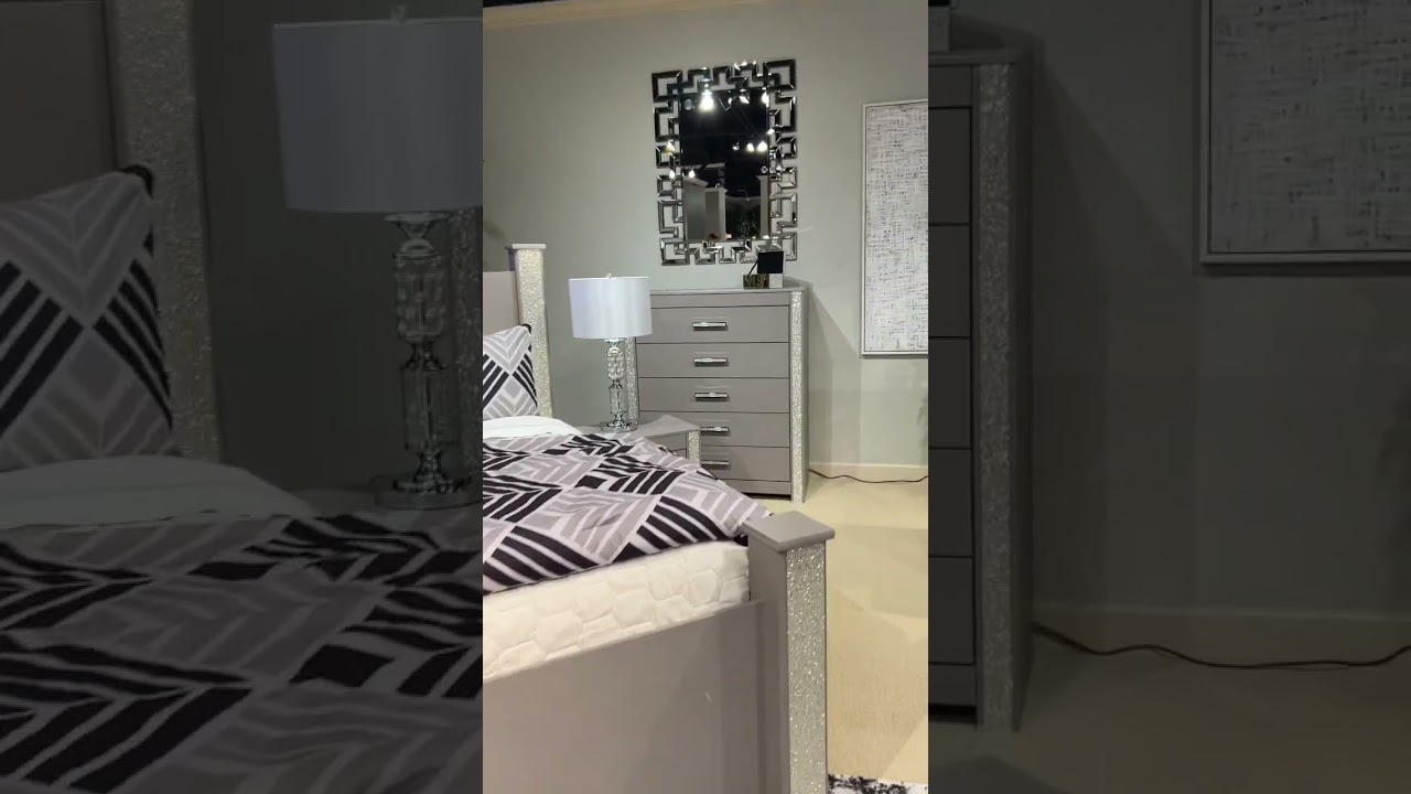 Bringin&rsquo; the bling with this bedroom set! #yxefurniture #bedroomsuite #ledheadboard #blingfurniture