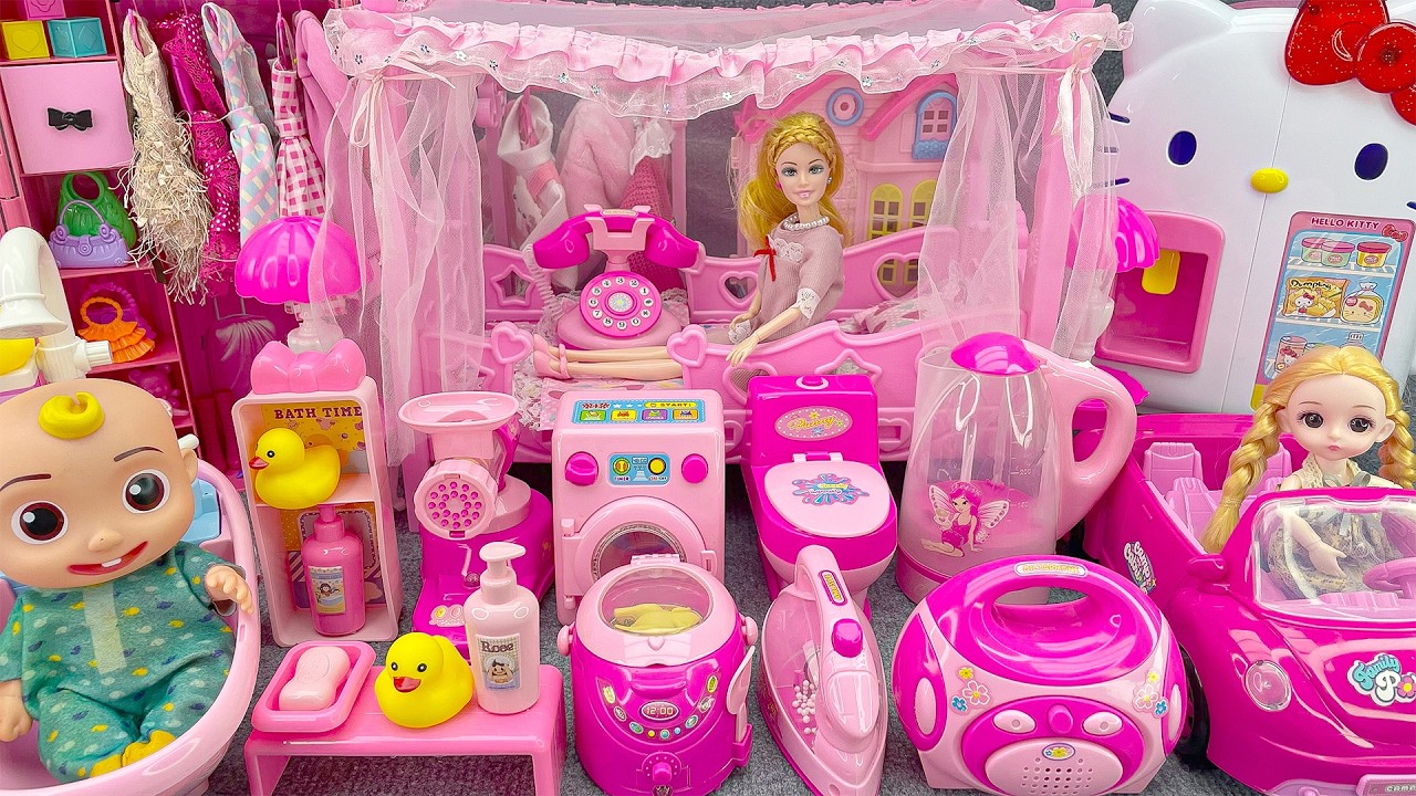 18 Minutes Satisfying with Unboxing Barbie Princess Pink Kitchen,Rock Bed Play Set Review Toys｜ASMR