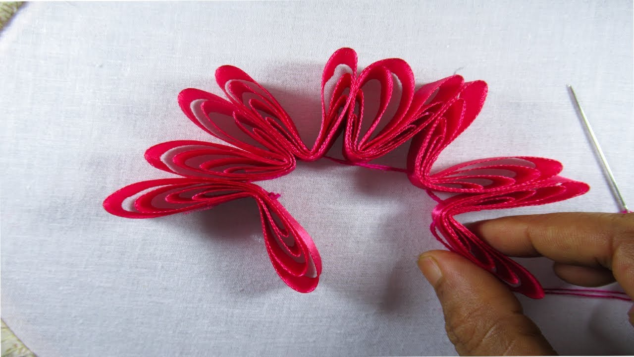 Amazing Ribbon Sewing Trick With Hair Comb Hand Embroidery Flowers Design Dly Easy Flower Making