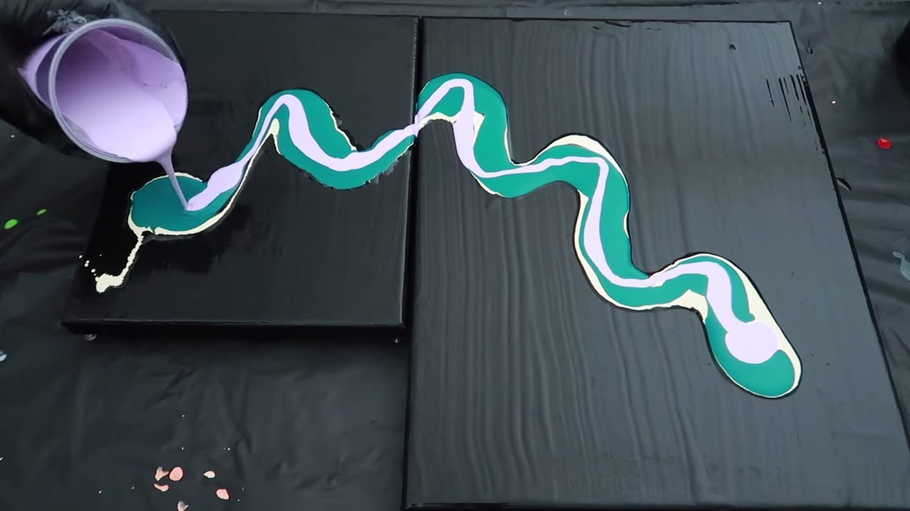 Negative Space | Black Canvas | DUTCH POUR | Acrylic | Abstract