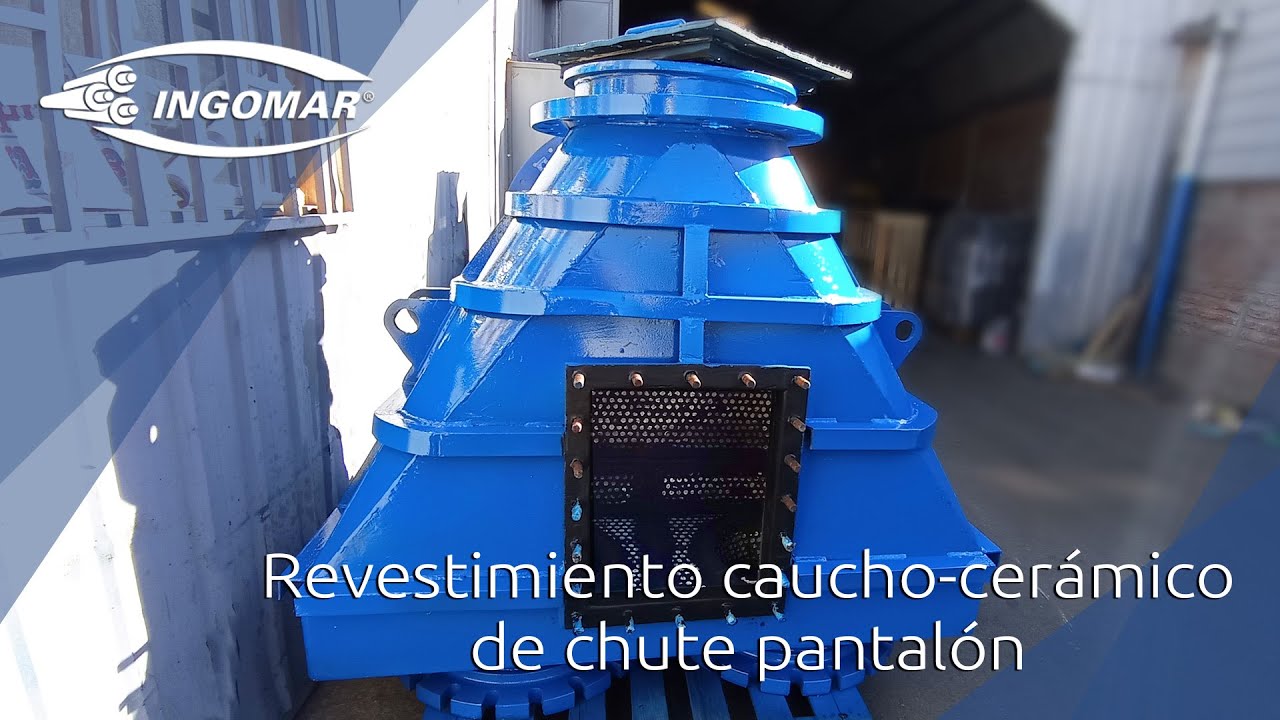 Revestimiento caucho-cerámico chute pantalón - Ingomar