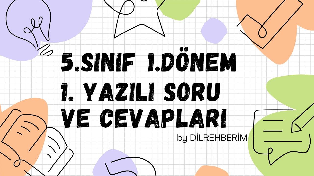 5.Sınıf İngilizce 1.Dönem 1.Yazılı Soru ve Cevapları😎