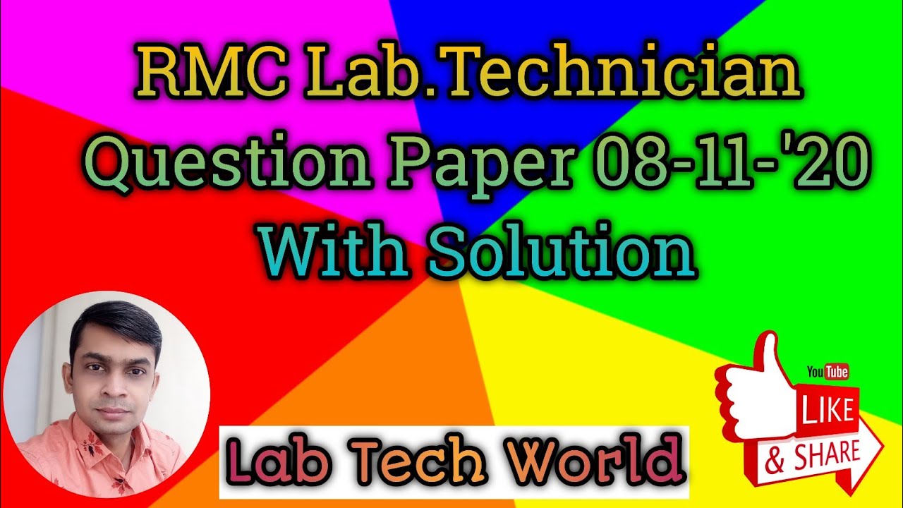 RMC Laboratory Technician Question Paper 08-11-2020 UP NHM Laboratory Technician Question Paper 2022