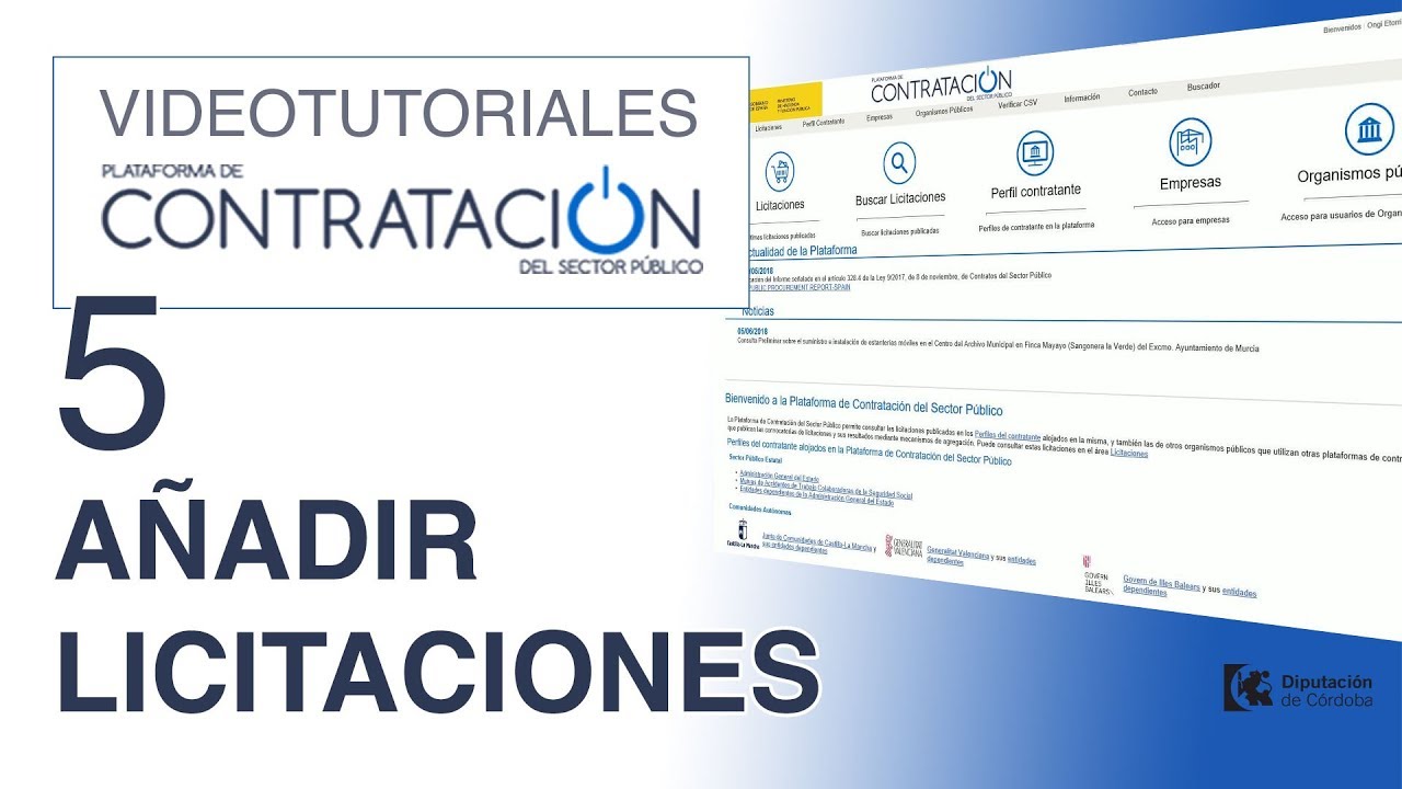 Videotutorial Plataforma Contratación Sector Público - Parte 5 - Añadir licitaciones