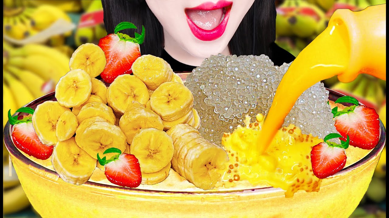 ASMR BANANA SAGO *RECIPE 바나나 사고 레시피 먹방 MUKBANG, EATING