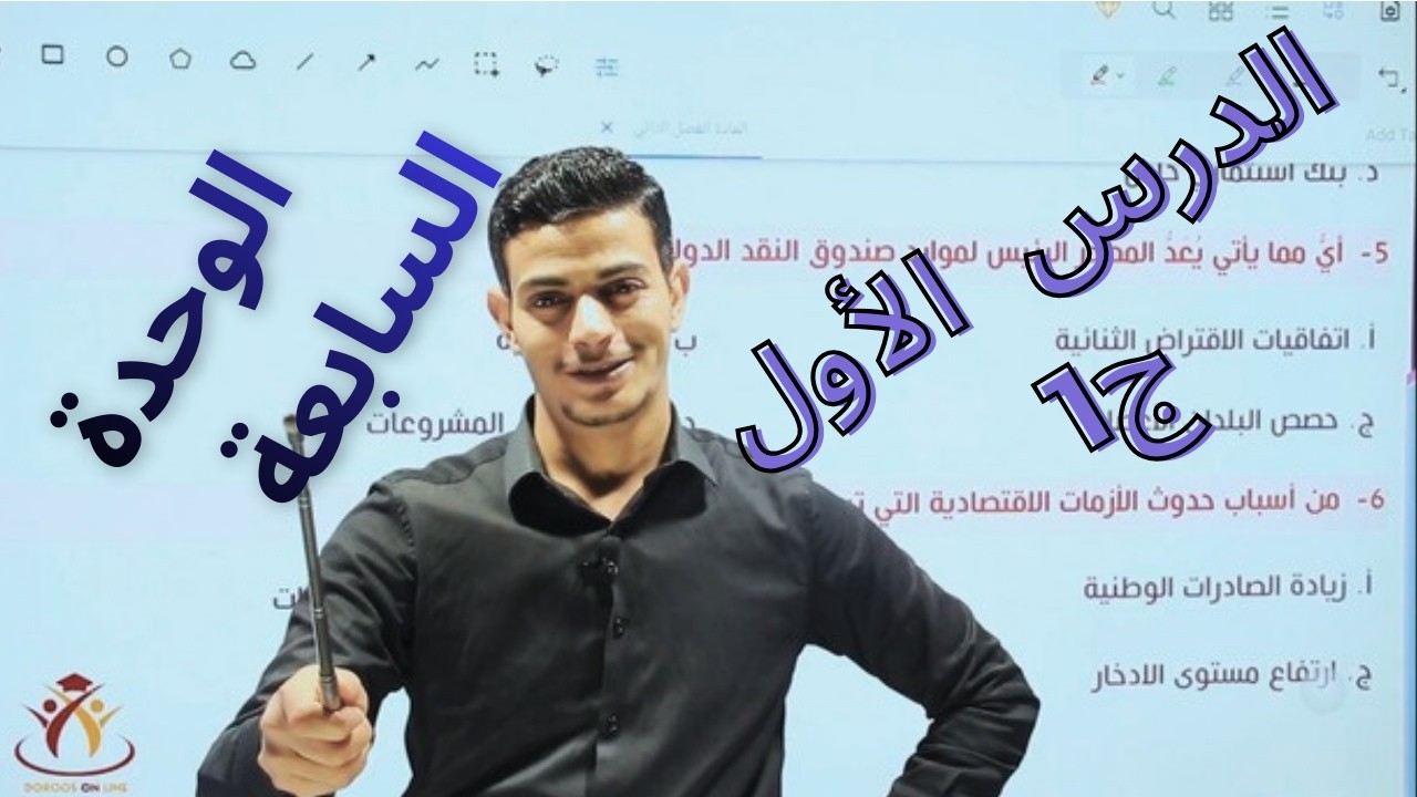 الثقافة المالية| الفصل الثاني | الوحدة السابعة| الدرس الأول| أ.راشد الحجايا