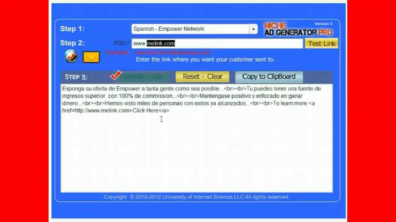 Empower Network UOIS-Bonus Niche Ad Gen