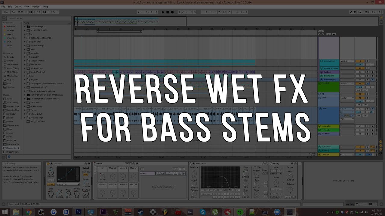 Reverse Wet FX On Bass Stems Tutorial (Serum FX, Ableton)