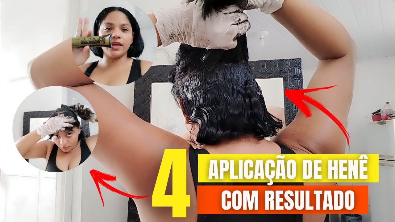 4 APLICAÇÃO DE HENÊ NO MEU CABELO COM RESULTADO