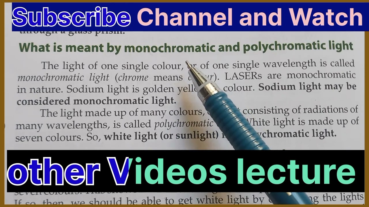 What is meant by Monochromatic and Polychromatic light