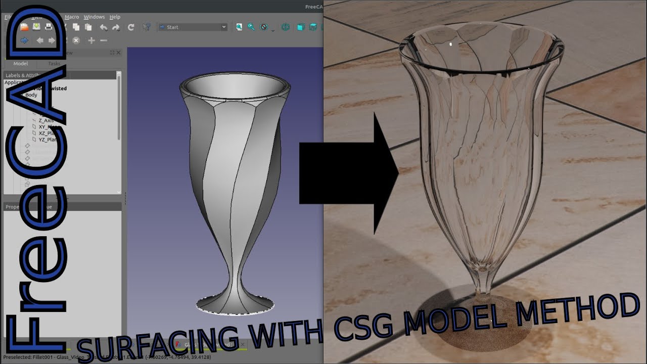 Milkshake Glass in FreeCAD |JOKO ENGINEERING|