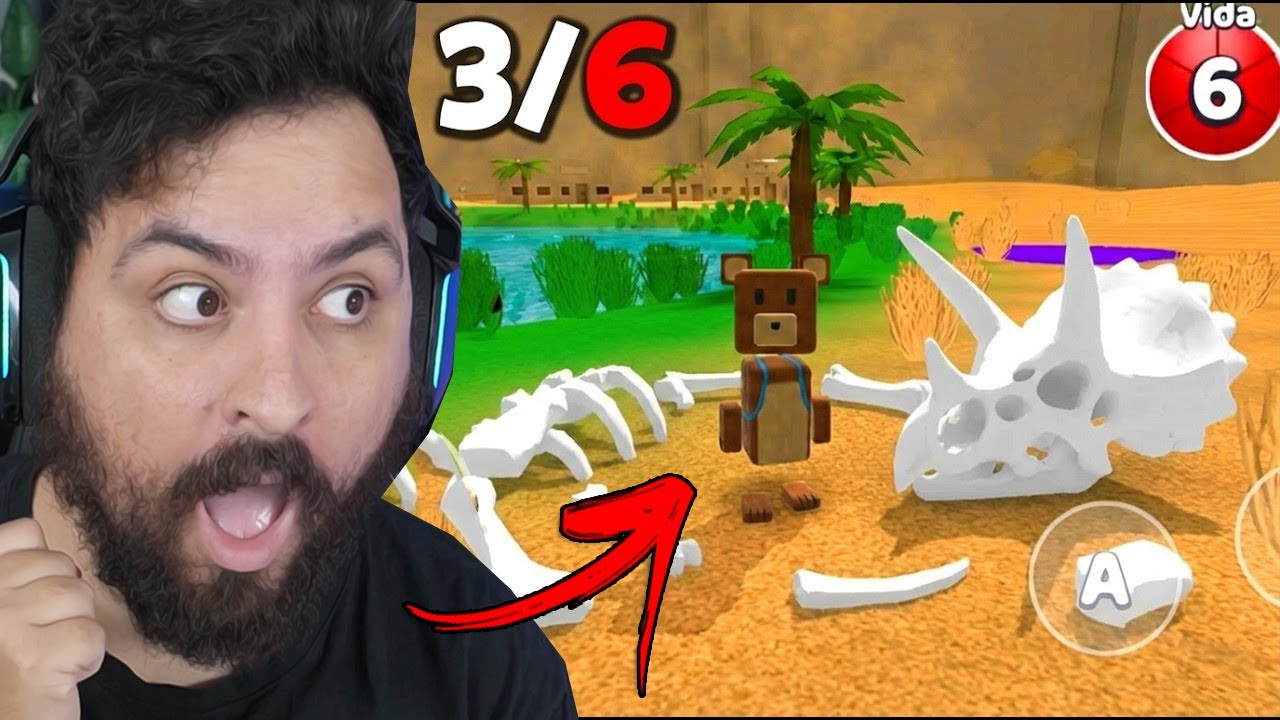 Encontrei 5 OSSOS OCULTOS do NOVO MAPA *DINO WORLD* em SUPER BEAR ADVENTURE (NOVOS SEGREDOS)