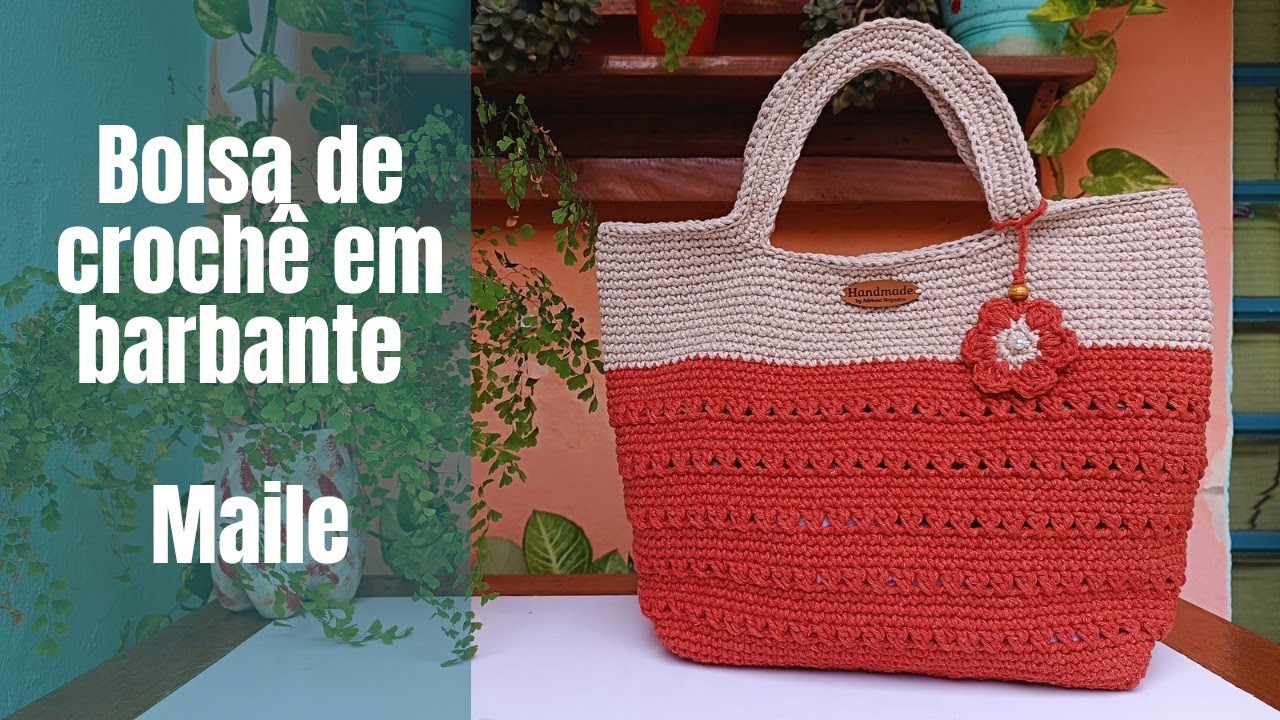 Bolsa de croche Maile em barbante muito facil de fazer