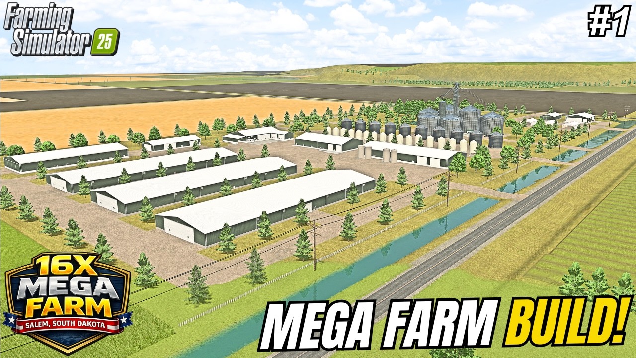 $25 MILLION DOLLAR AMERICAN MEGA FARM BUILD! | Salem, SD 16X | Farming Simulator 25 #1