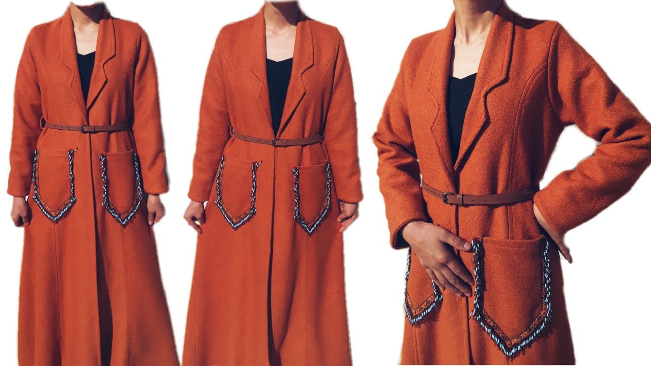 COAT CUTTING & STICHING/HOW TO SEW SINGLE BREASTED COAT/DIY WINTER COAT SEWING/6 PIECES COAT CUTTING