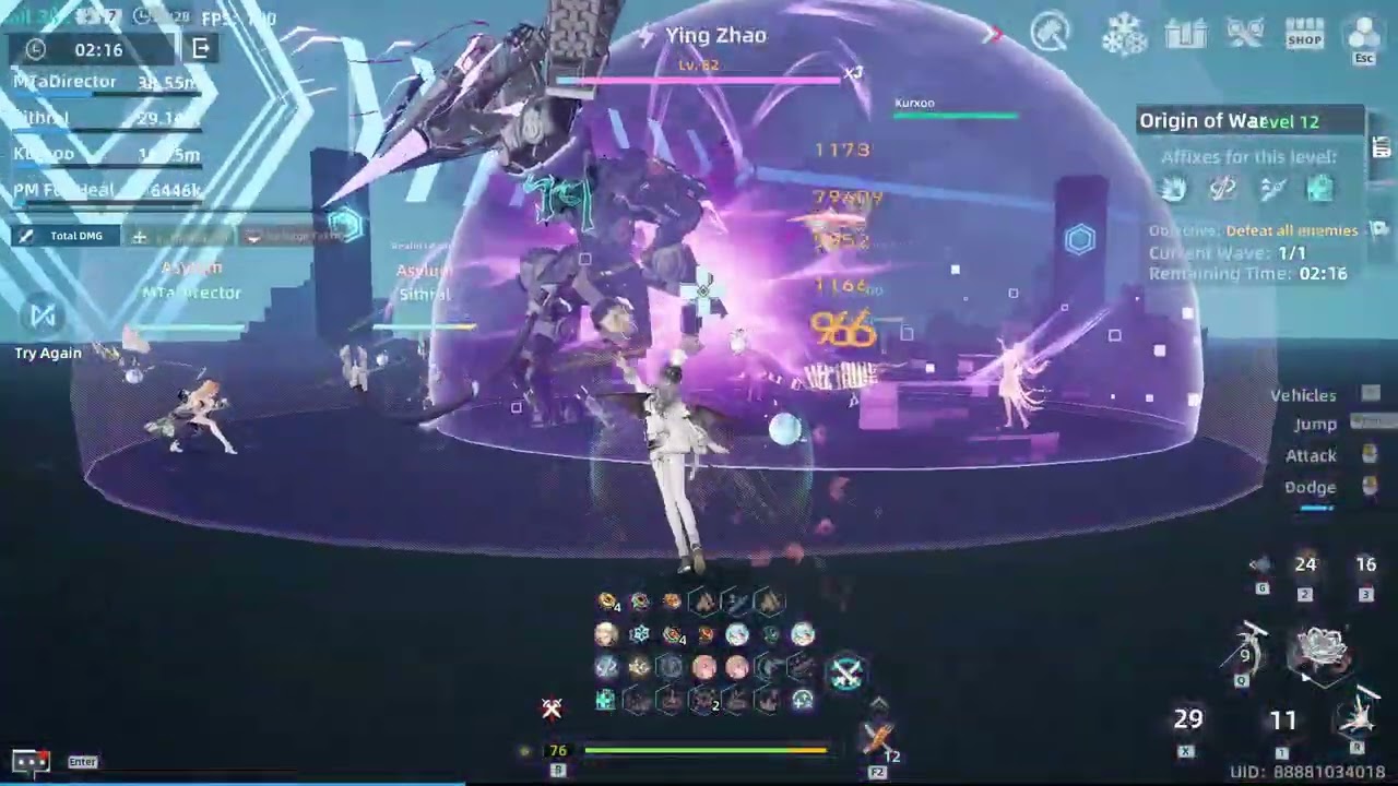 Tower Of Fantasy oow 12 1200% 3.25 clear #EU #PMForHeal